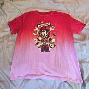 Walt Disney World Halloween Shirt XL Red Pink Mickey Mouse Disney Parks 2017